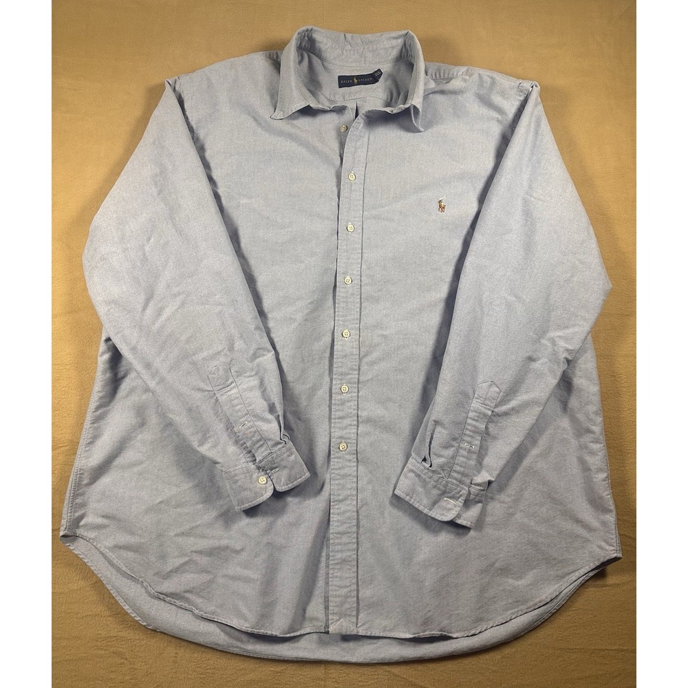 Ralph Lauren Men's 3XLT Blue Oxford Button Down Shirt Long Sleeve Pony Big Tall